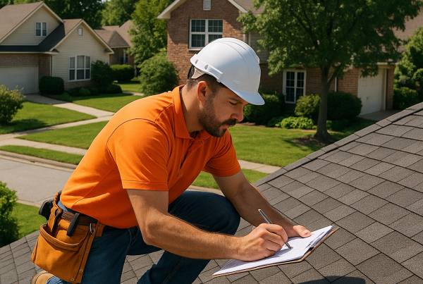 Evergreen Construction inspecting denied roof insurance claim in Eagan MN